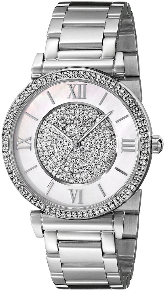 Michael Kors Caitlin Crystal Dial Silver Steel Strap Watch For Women - MK3331