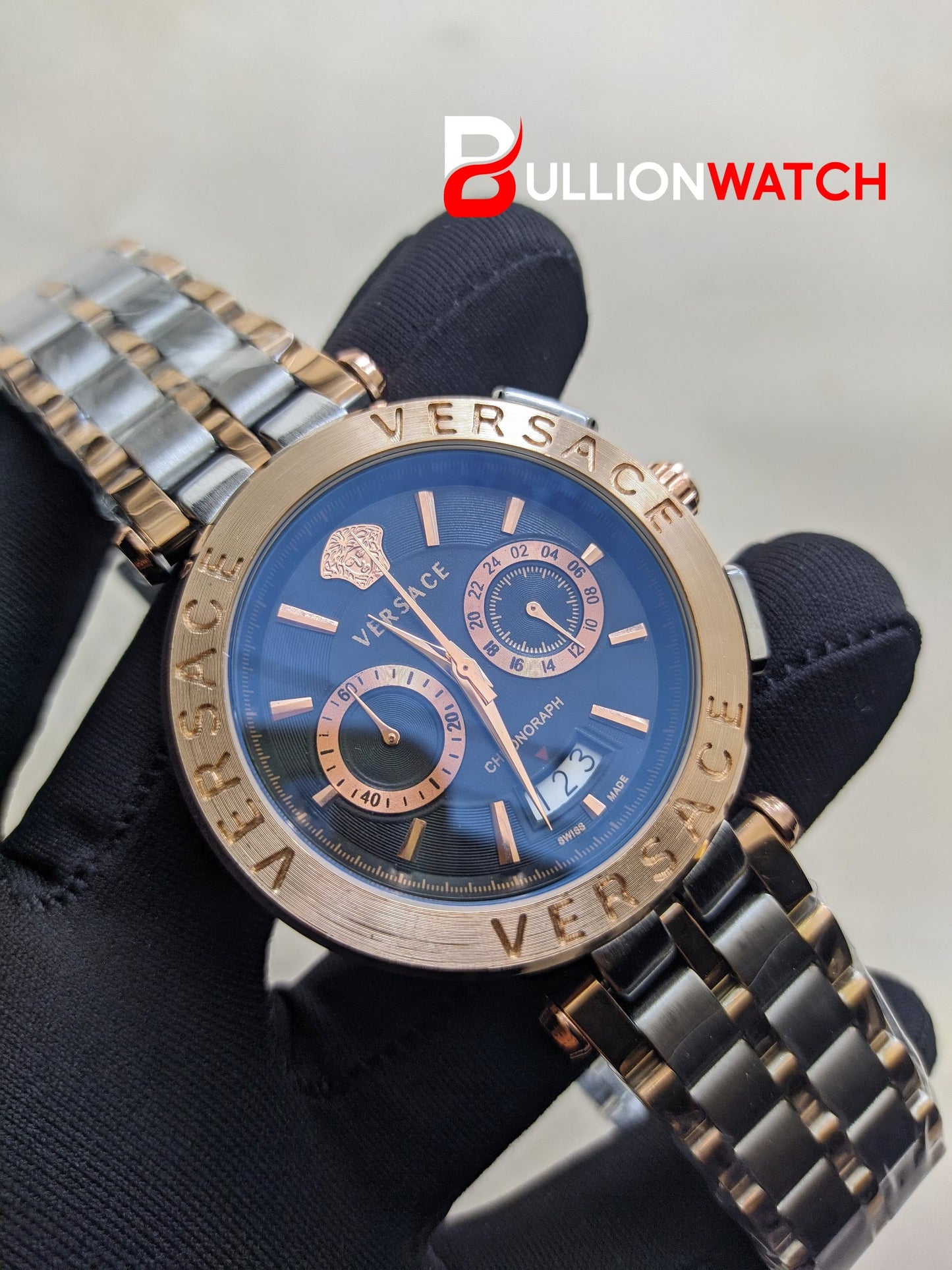 New Aion Verseca chronograph Rose Gold Black Dail Wrist AA Watch For Men's