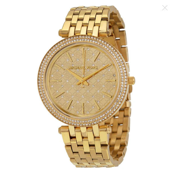 Michael Kors Darci Gold Dial Gold Steel Strap Watch For Women - MK3398