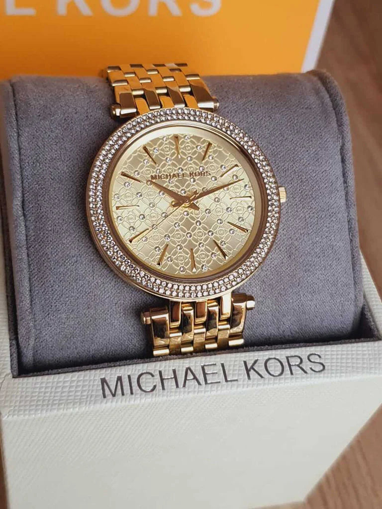 Michael Kors Darci Gold Dial Gold Steel Strap Watch For Women - MK3398