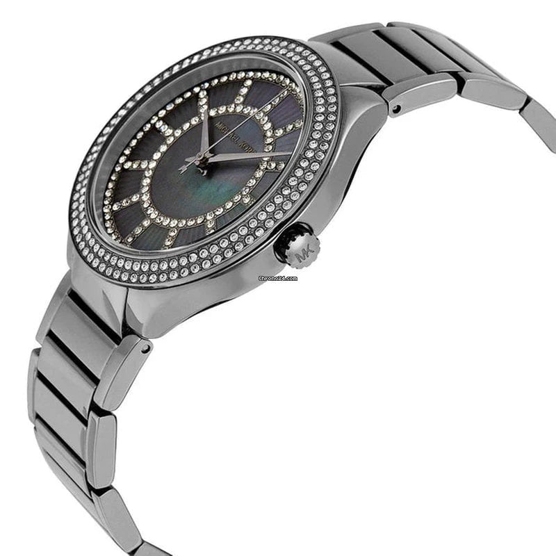 Michael Kors Kerry Gunmetal Dial Steel Strap Watch For Women - MK3410