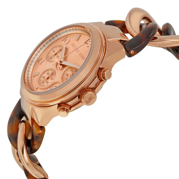 Michael Kors Runway Rose Gold Dial Two Tone Steel Strap Watch For Women - MK4269