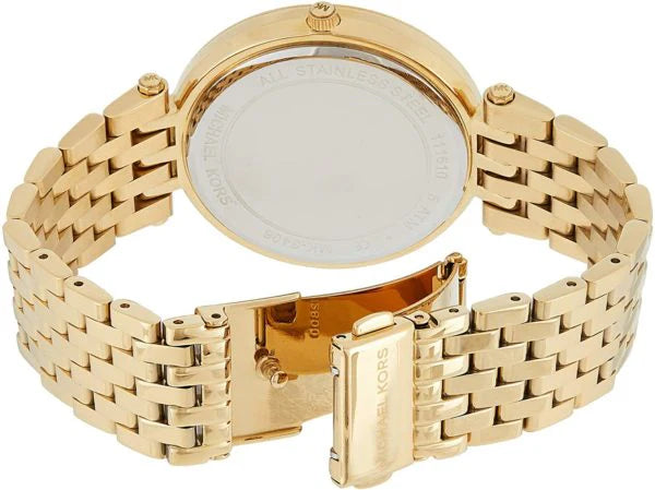 Michael Kors Darci Gold Dial Gold Steel Strap Watch For Women - MK3398