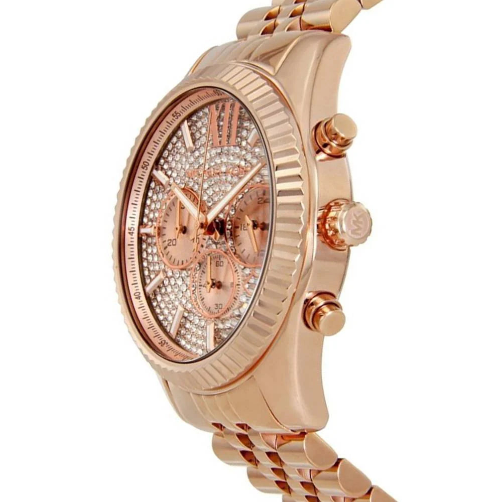 Michael Kors Lexington Rose Gold Dial Rose Gold Stainless Steel Strap Watch For Men - MK8580