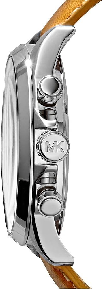 Michael Kors Lexington Chronograph Rose Gold Dial Black Leather Strap Watch For Men - MK8516