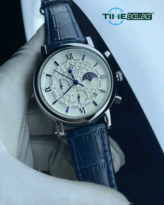 Patek Philippe AA Grand Complications Perpetual Calendar Blue White Dial Quartz Watch