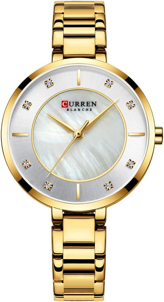 CURREN C9051L Quartz Stainless Steel Strap Women Wristwatch – Gold & Silver