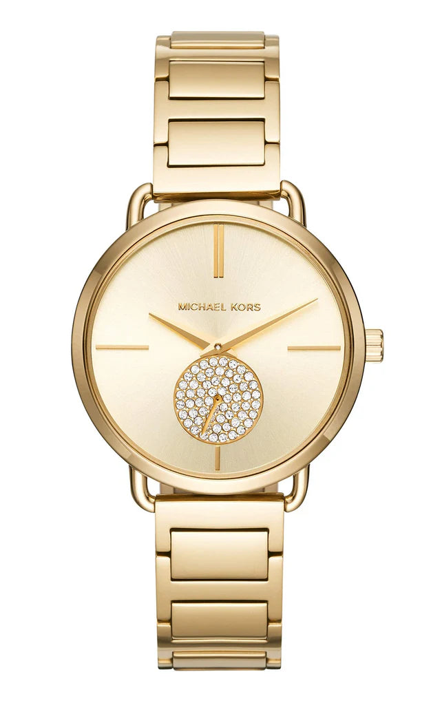 Michael Kors Portia Gold Dial Gold Steel Strap Watch For Women - MK3639