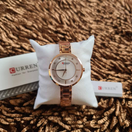 CURREN Quartz Stainless Steel Strap Women Wristwatch