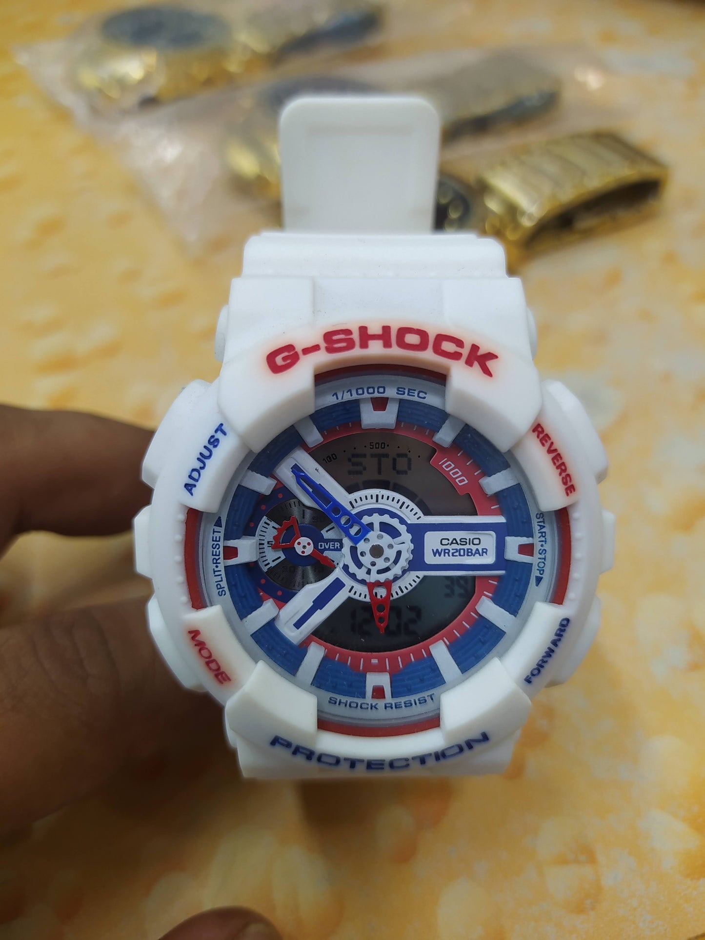 Casio G-Shock Men's White Analog/Digital Resin Strap AA Grade Replica Watch