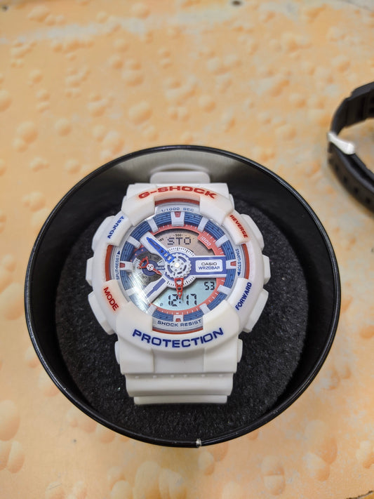 Casio G-Shock Men's White Analog/Digital Resin Strap AA Grade Replica Watch