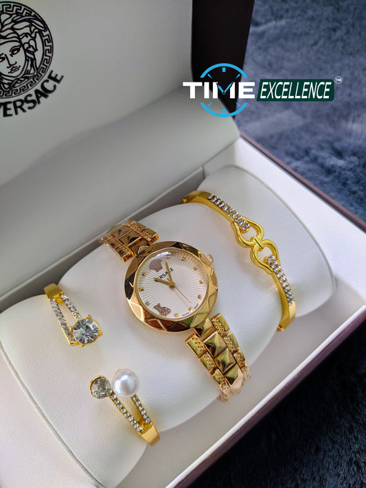 Versace Ladies Combo Set Watch With Bracelet & Premium Box