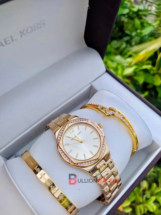 Michael Kors Ladies Combo Set Watch With Bracelet & Premium Box