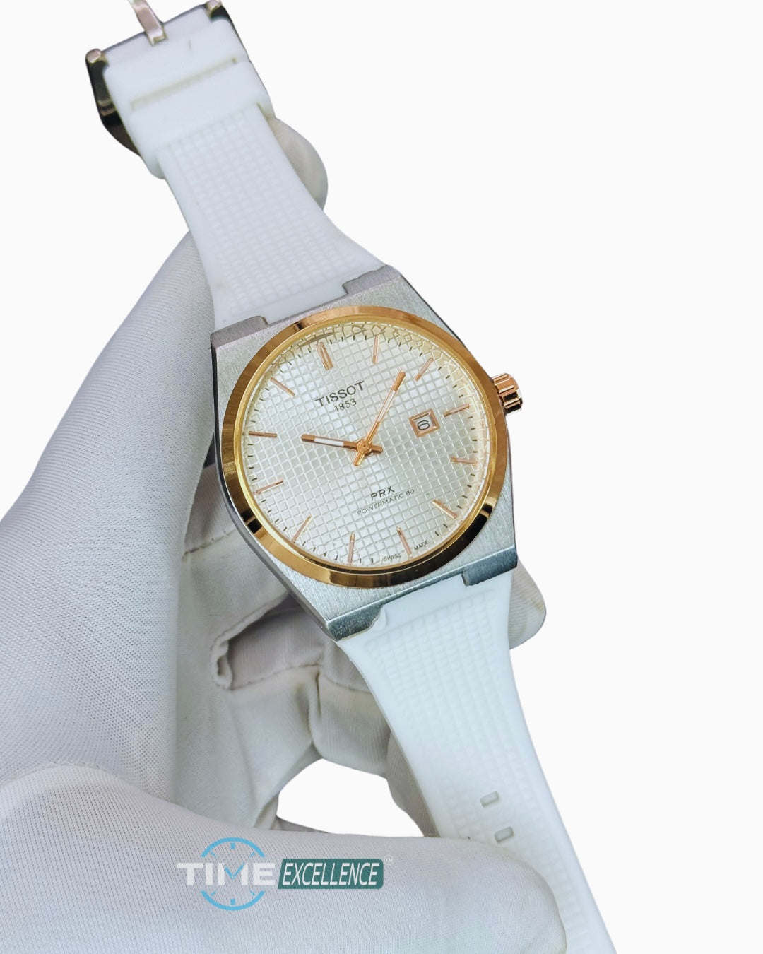 Tissot PRX White Dial Pink Gold Watch AA