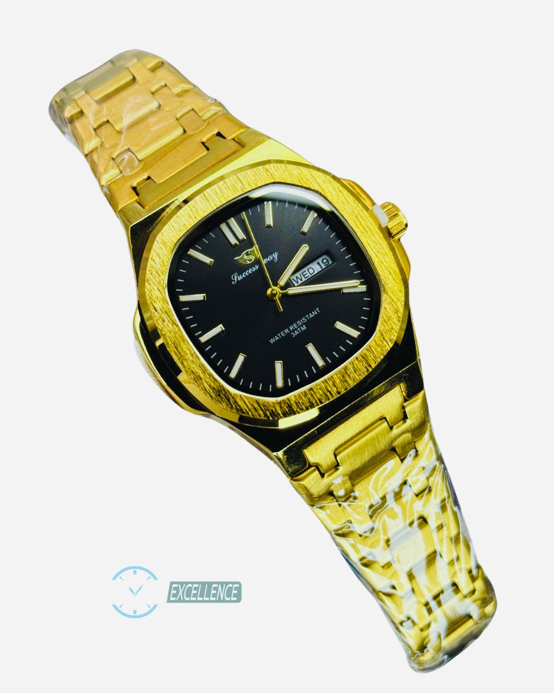 Success Way Black Dail Gold Body Mens Watch