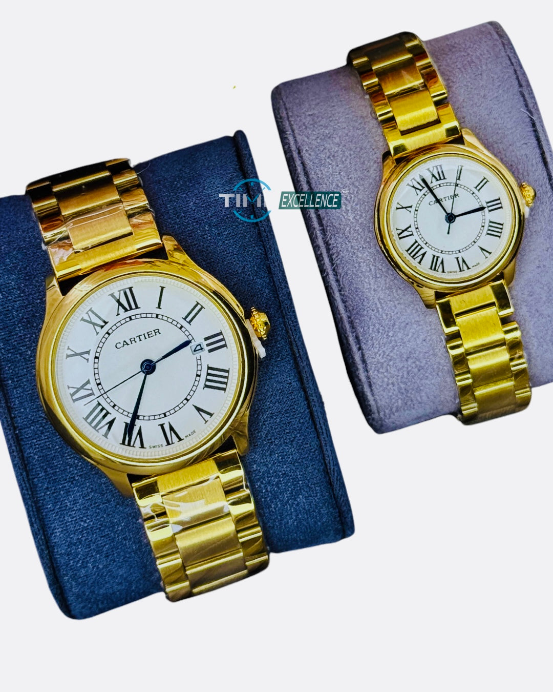 CARTIER Superior & Very Classy Non Fading Couple's Gold Wristwatch