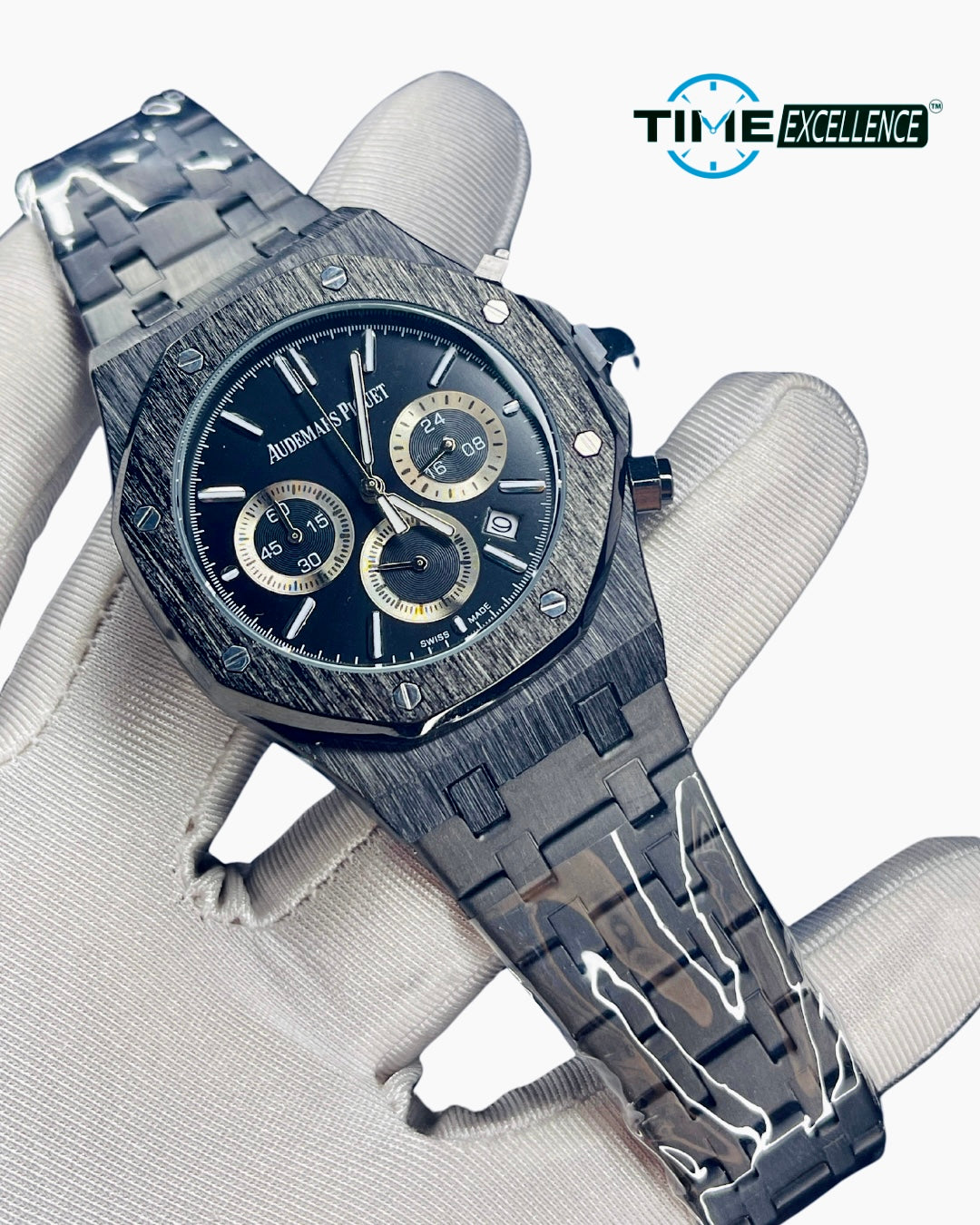 Stylish Audemars Piguet AA Royal Oak Full Black Watch For Men