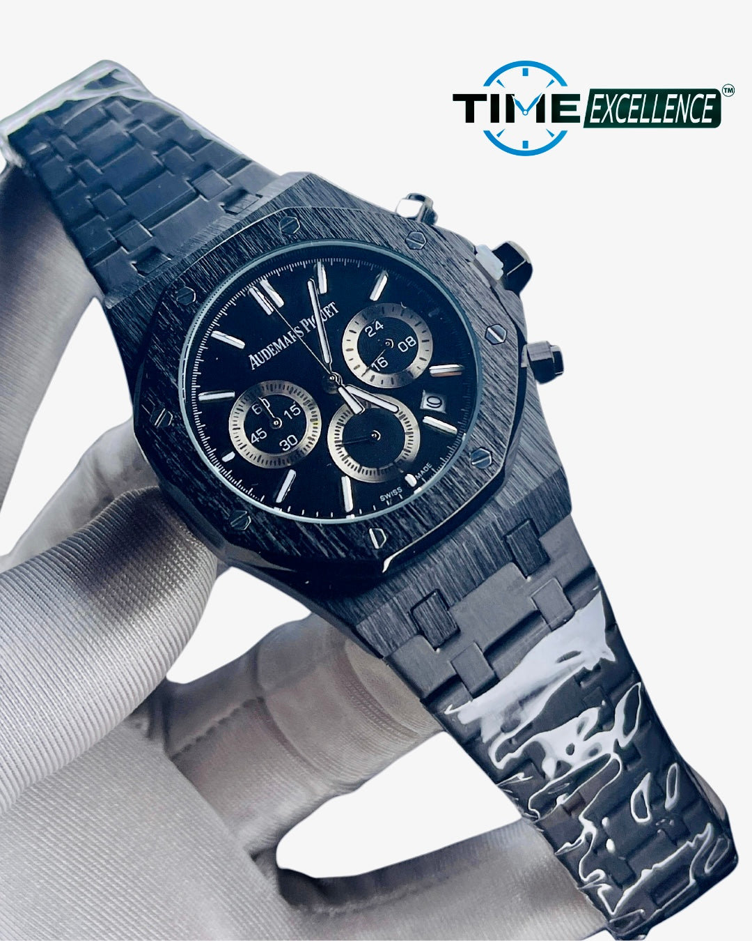 Stylish Audemars Piguet AA Royal Oak Full Black Watch For Men