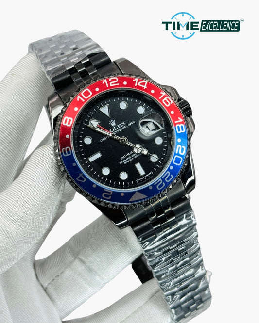 40mm Titanium bezel sapphire glass Luminous Quartz watch blue dial