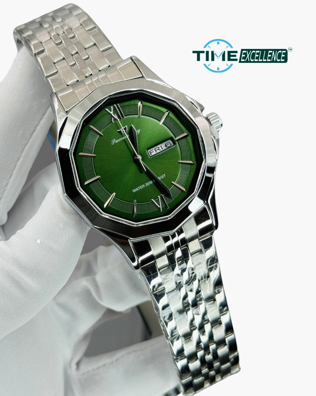 SUCCESS WAY Original MEN’S WATCH Silver Case Green dial- L183 Edition