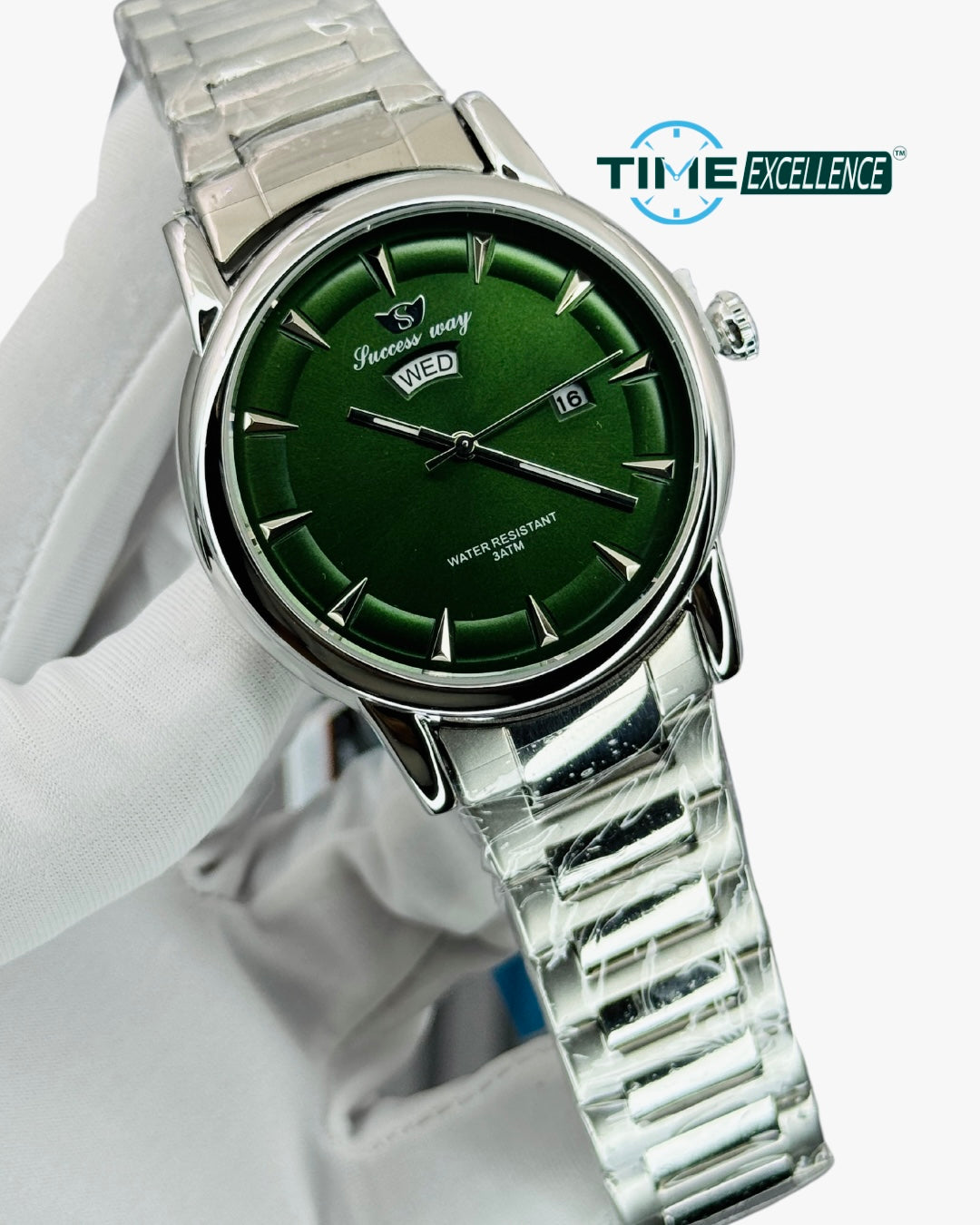 SUCCESS WAY Original MEN’S WATCH Silver Case Green dial- L183 Edition