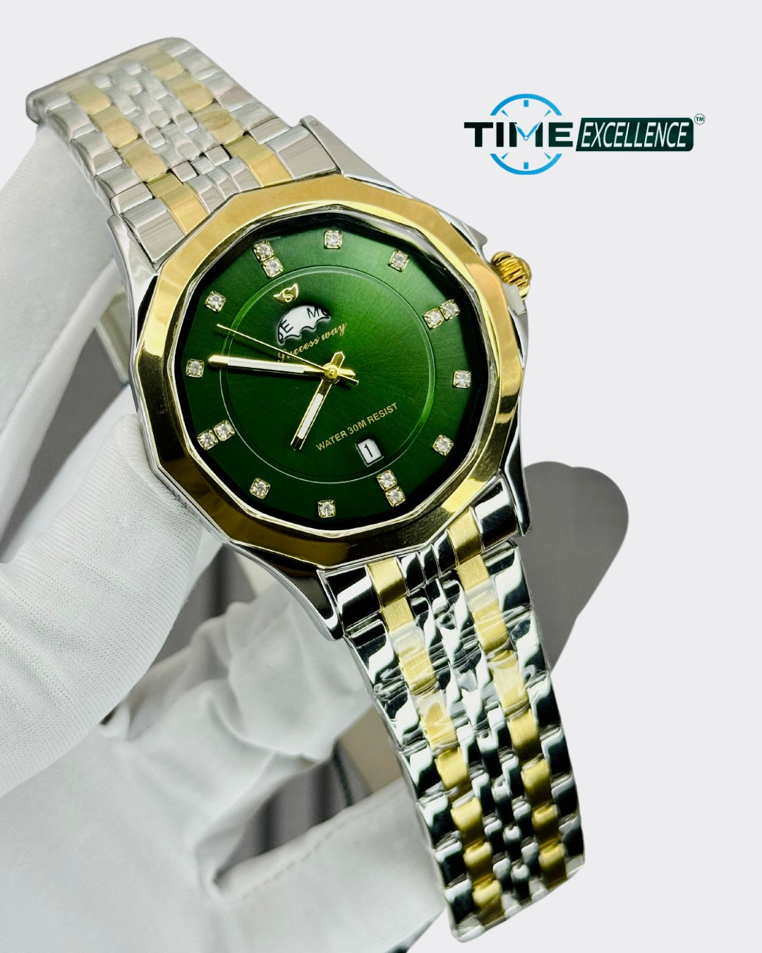 SUCCESS WAY Original MEN’S WATCH Silver Case Green dial- L183 Edition