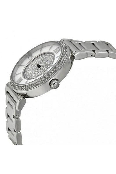 Michael Kors Caitlin Crystal Dial Silver Steel Strap Watch For Women - MK3331