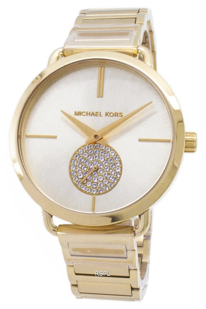 Michael Kors Portia Gold Dial Gold Steel Strap Watch For Women - MK3639