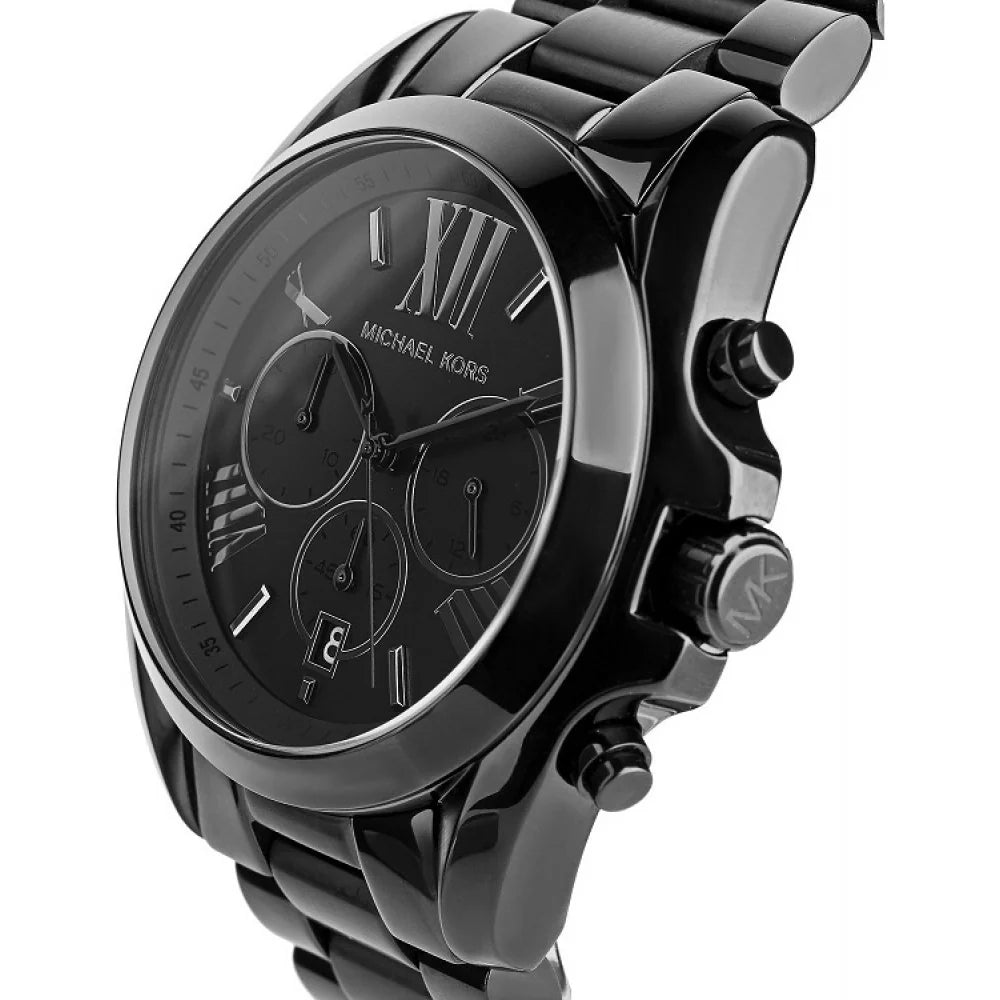 Michael Kors Bradshaw Black Dial Black Steel Strap Watch For Men - MK5550