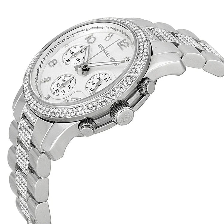 Michael Kors Runway White Dial Silver Steel Strap Watch For Women - MK5825