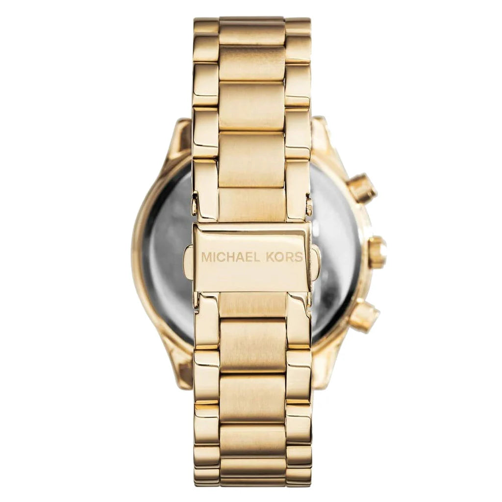 Michael Kors Brinkley Gold Dial Gold Steel Strap Watch For Women - MK6187