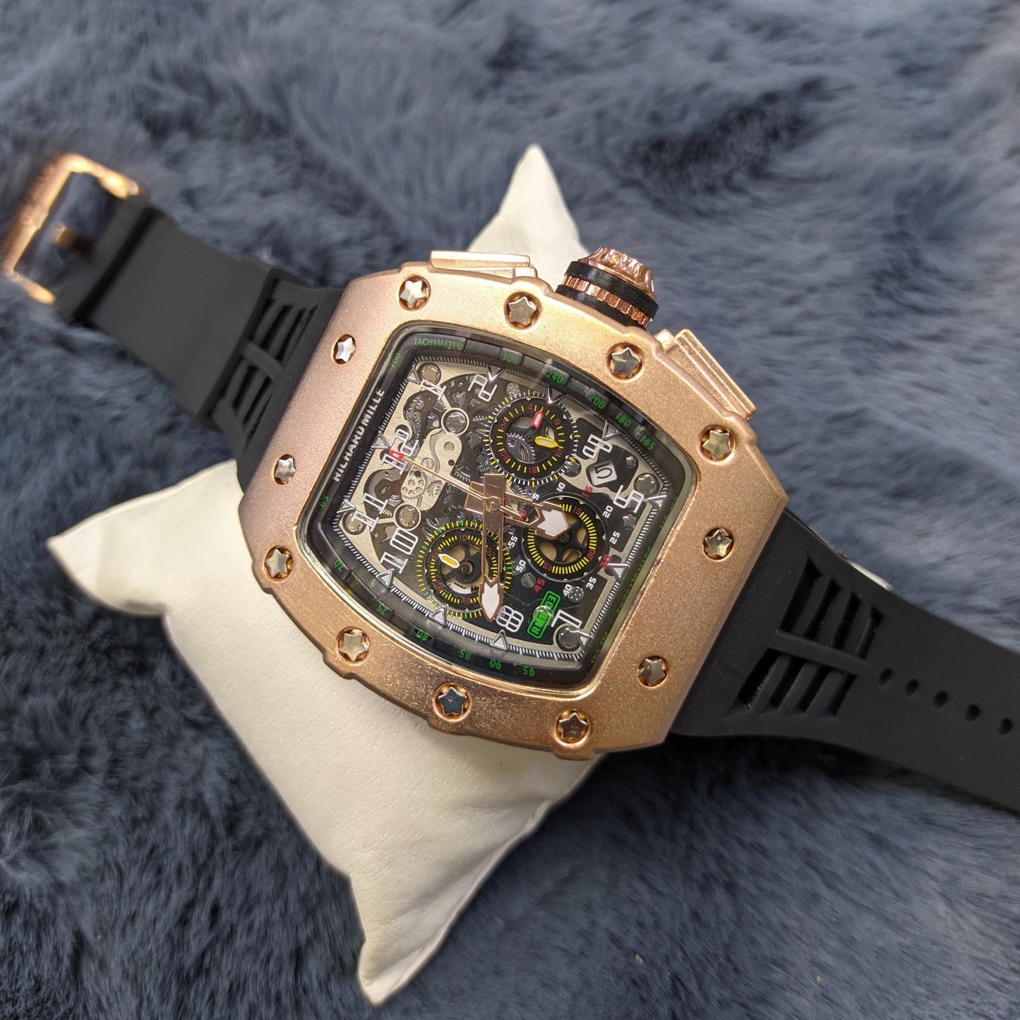 Richard Mille AA Men's Luxury Square Watch with Japan Quartz Movement and Sapphire Glass