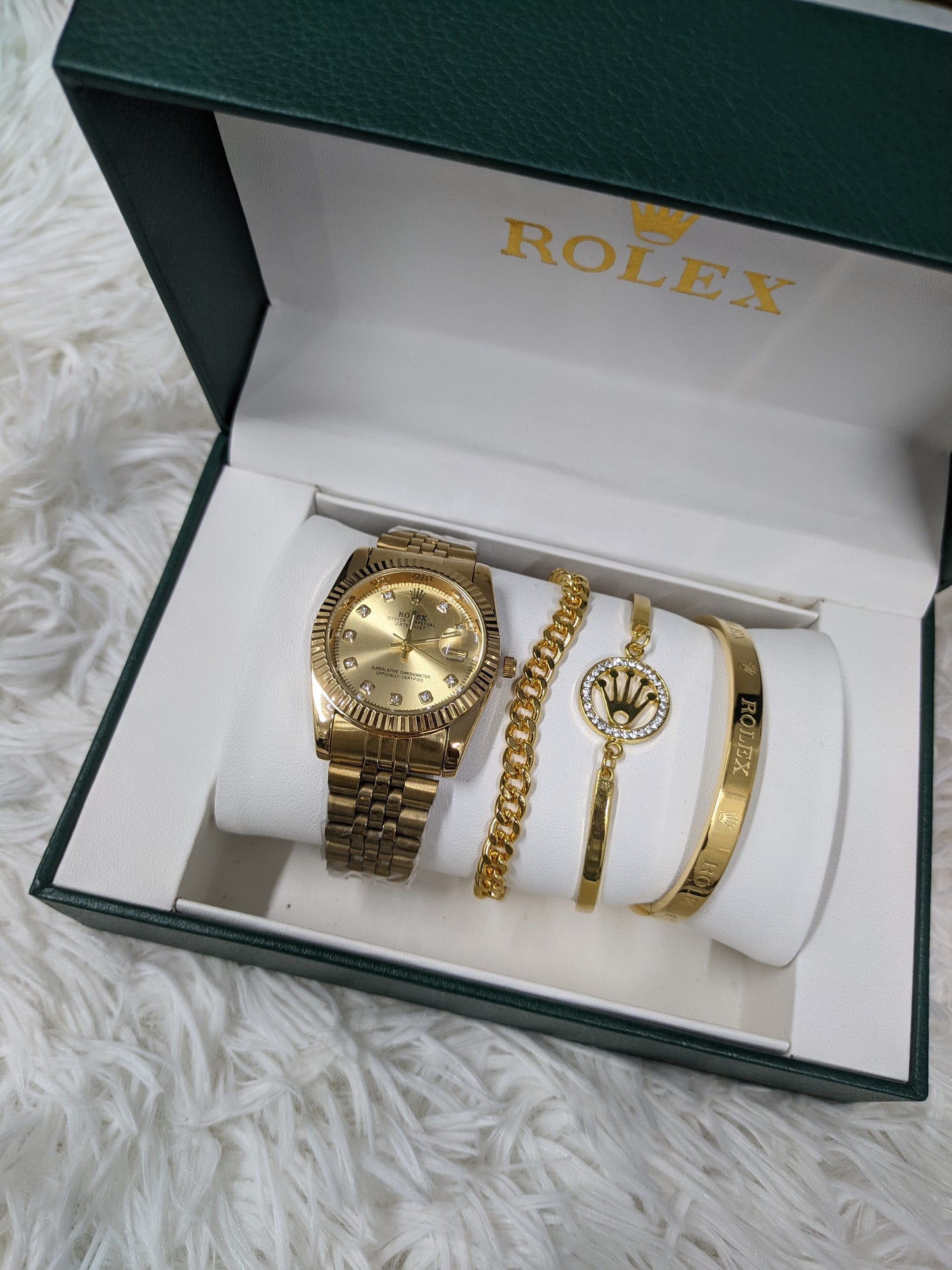 Rolex Stylish Beautiful ladies watch Golden Color Box Set