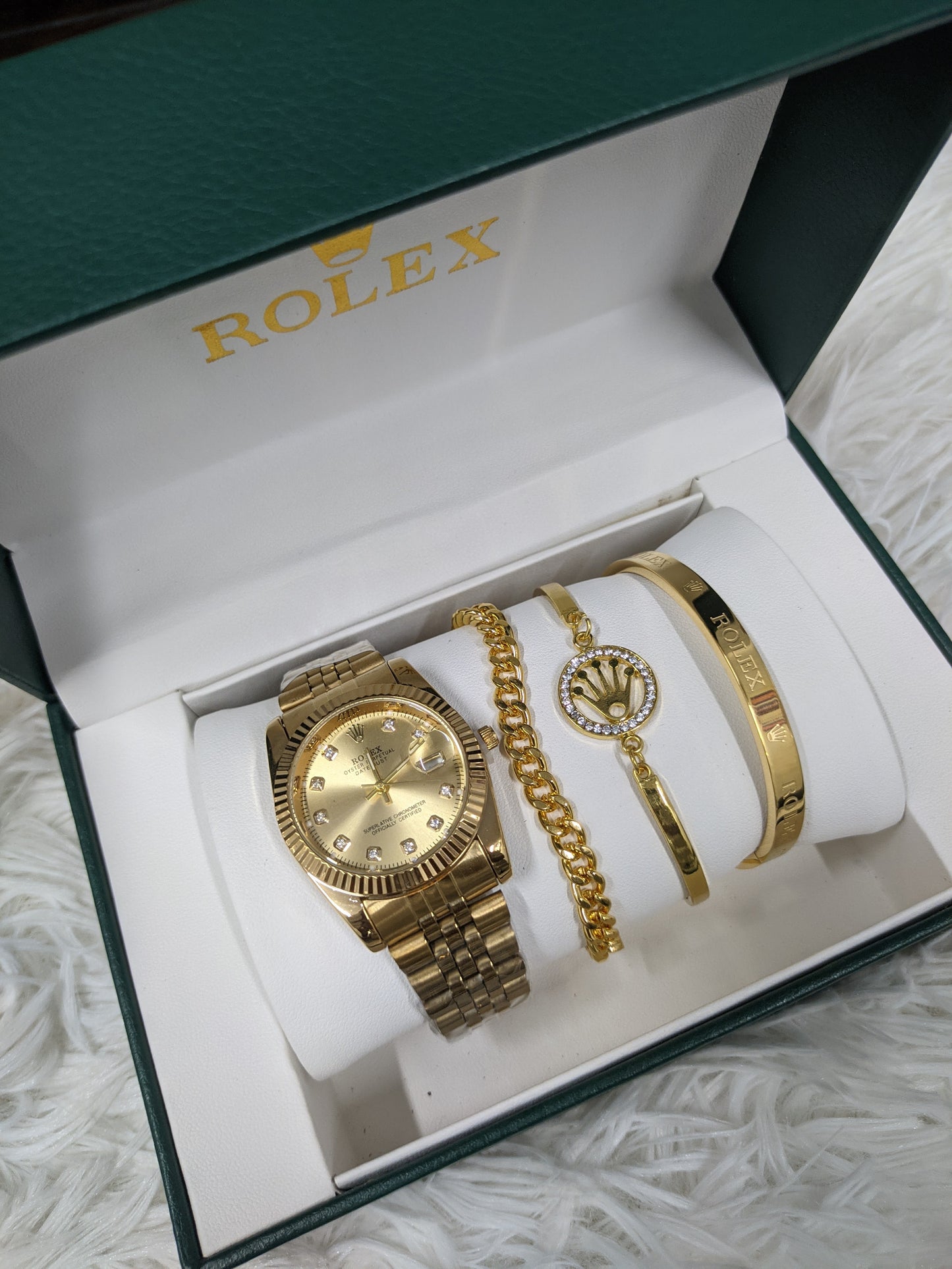 Rolex Stylish Beautiful ladies watch Golden Color Box Set