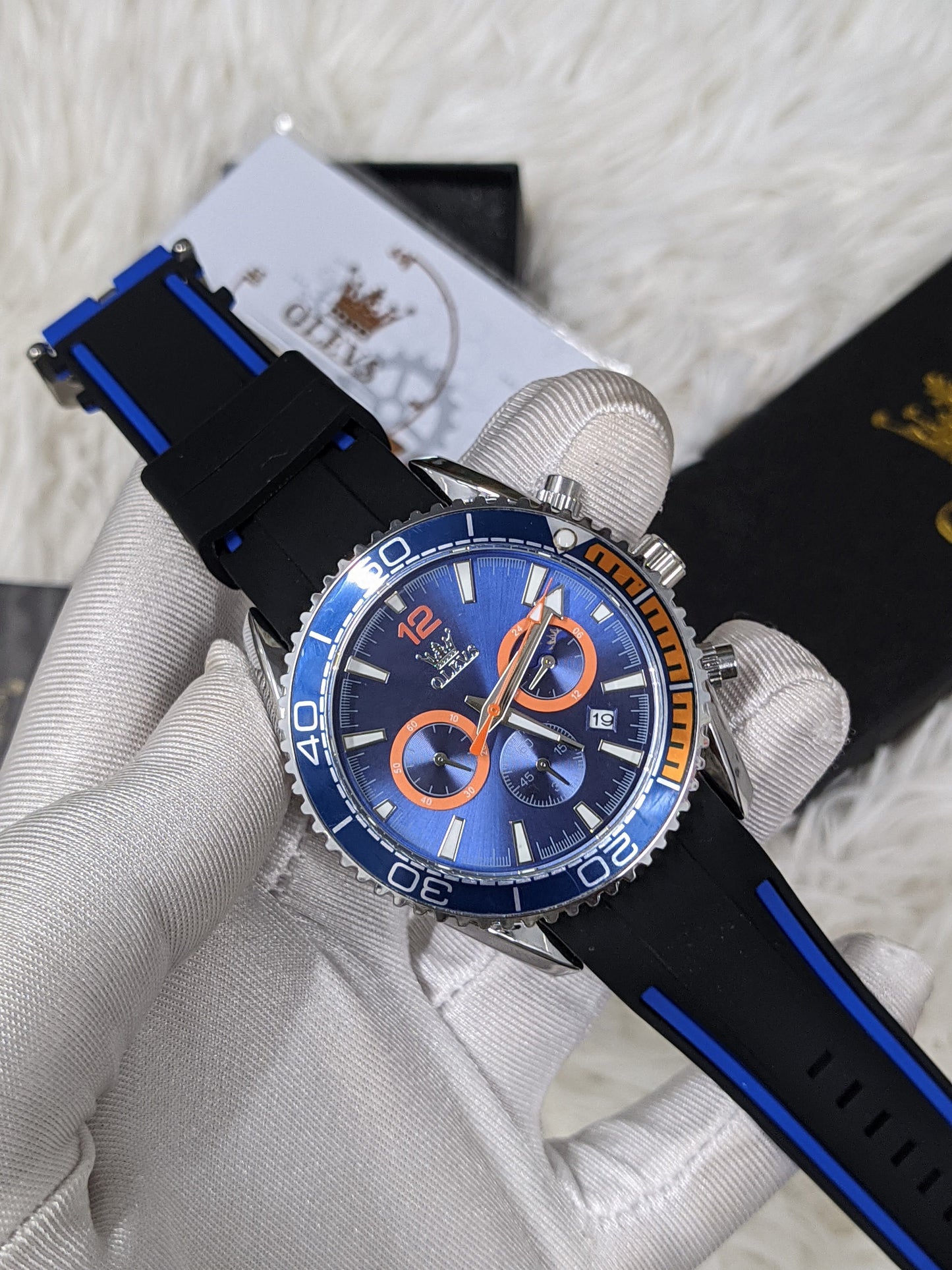 OLEVS 9916 Silicone Men Quartz Fashion Sports Watch