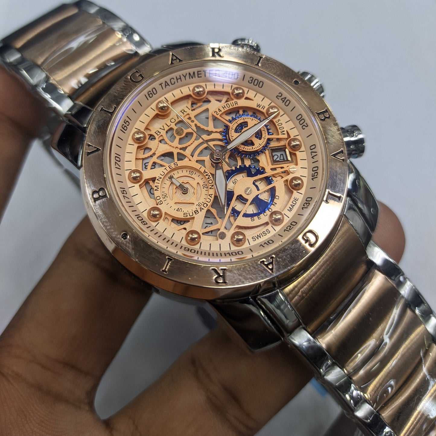 BVLGAR AA Rose Gold chronograph Grade Mens Watch