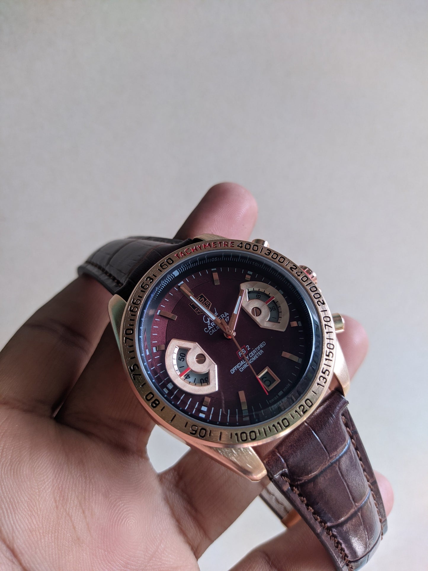 Tag Heuer Grand Carrera Eiffel Tower Edition With Brown Leather Strap