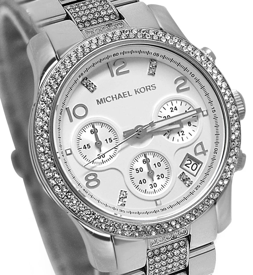 Michael Kors Runway White Dial Silver Steel Strap Watch For Women - MK5825