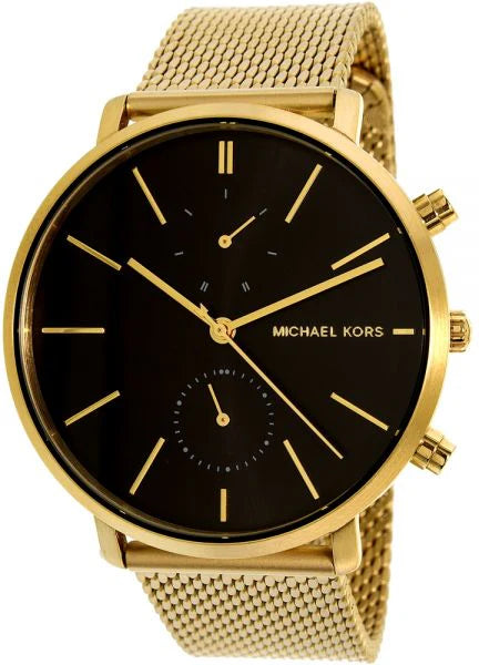 Michael Kors Jaryn Black Dial Gold Steel Strap Watch For Men - MK8503