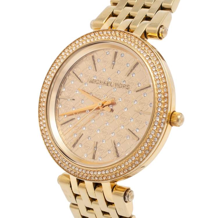 Michael Kors Darci Gold Dial Gold Steel Strap Watch For Women - MK3398