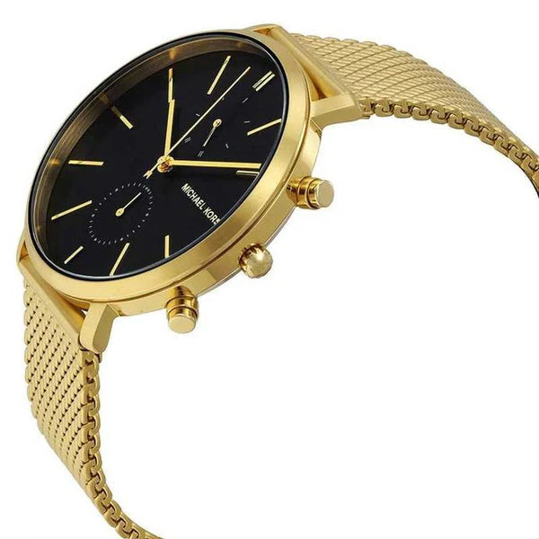 Michael Kors Jaryn Black Dial Gold Steel Strap Watch For Men - MK8503