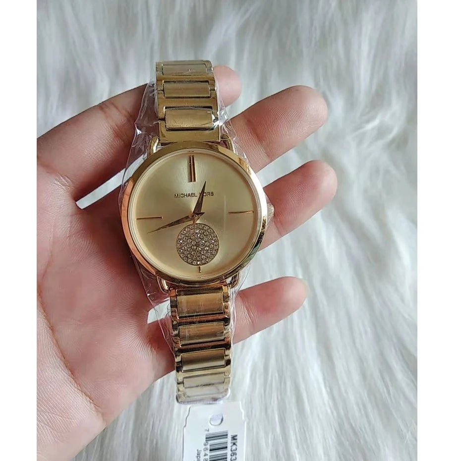 Michael Kors Portia Gold Dial Gold Steel Strap Watch For Women - MK3639