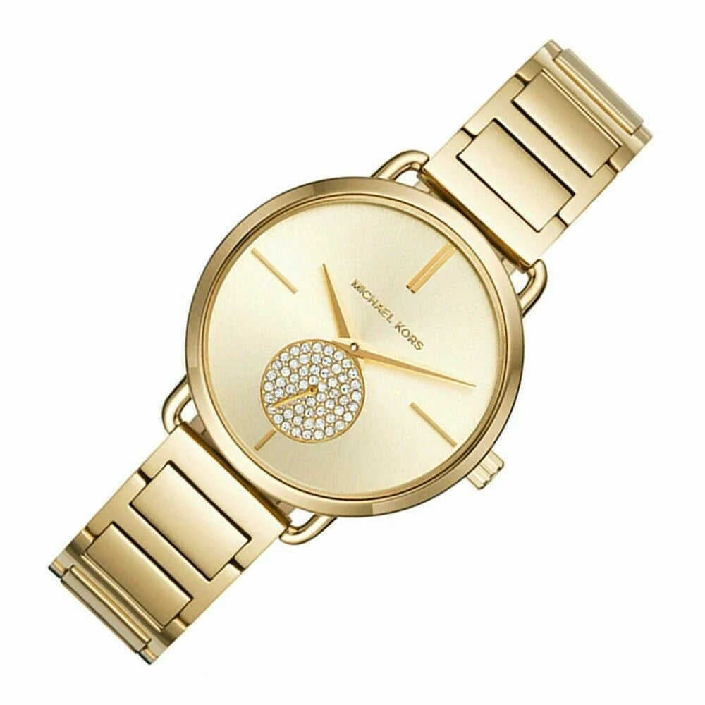 Michael Kors Portia Gold Dial Gold Steel Strap Watch For Women - MK3639