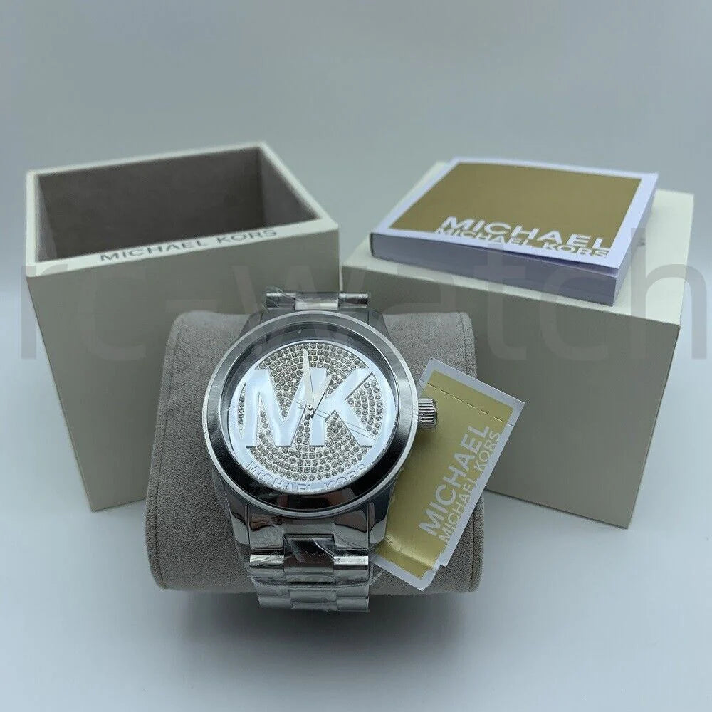 Michael Kors Runway Silver Dial Silver Steel Strap Watch For Women - MK5544