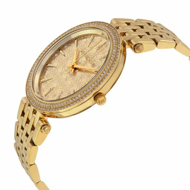 Michael Kors Darci Gold Dial Gold Steel Strap Watch For Women - MK3398