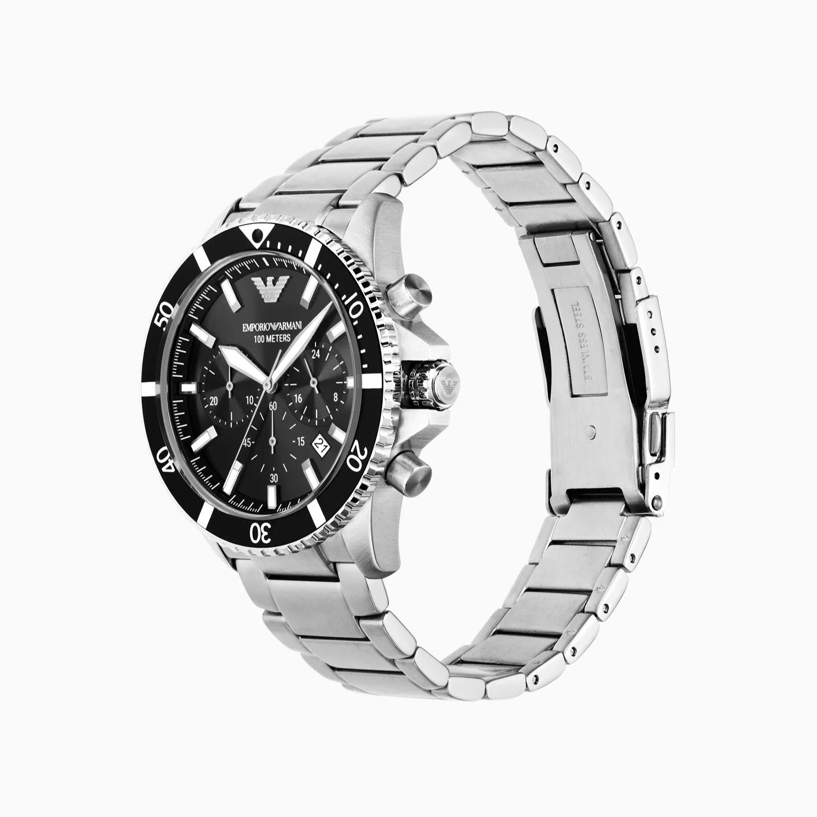 Emporio Armani Men’s Quartz Stainless Steel Black Dial 43mm Watch AR11360