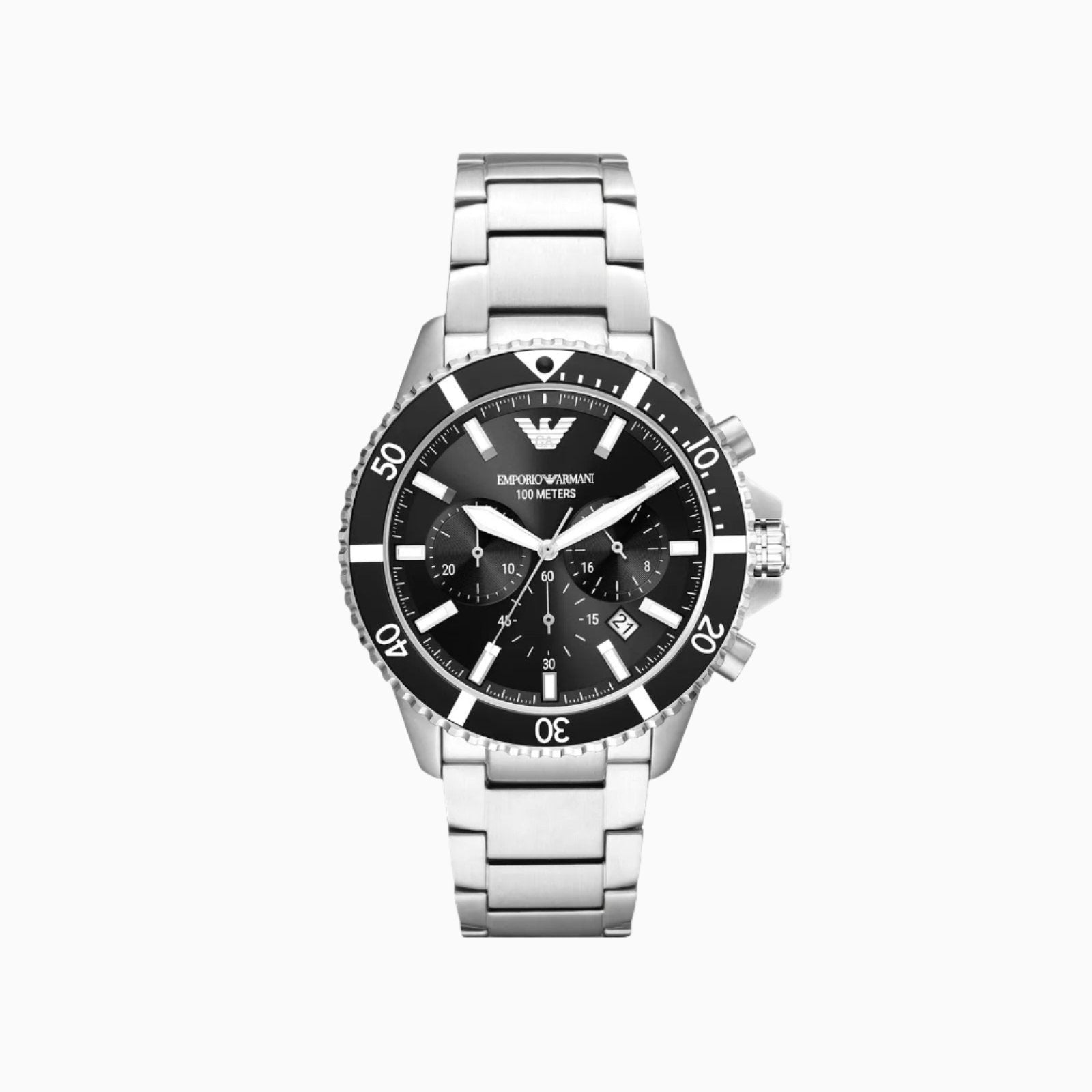 Emporio Armani Men’s Quartz Stainless Steel Black Dial 43mm Watch AR11360